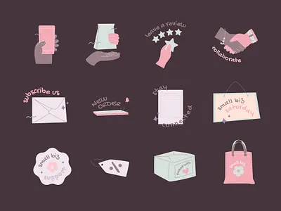 Support Small Biz Sticker Set digitalart graphic design illustration small business sticker