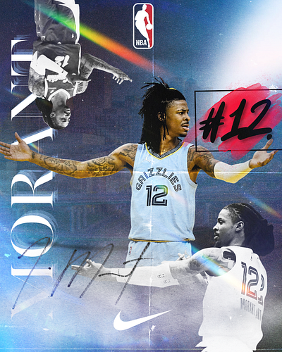 JA MORANT DESIGN basketballart graphic design graphicdesign jamorant motion graphics nba nbadesign sportsgraphic sportsillustration