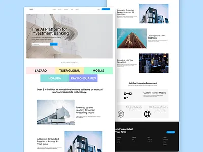 AI Investment Banking Platform – Website Homepage Design ai platform design b2b website design business website uiux clean minimal ui corporate website design custom ai solutions data driven design digital transformation ui enterprise dashboard enterprise solutions ui financial services ux financial technology (fintech) fintech website investment banking ui modern landing page product landing page professional corporate website saas website design tech startup website web app design