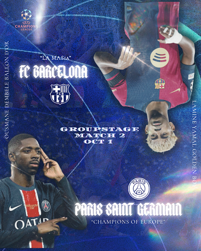 BARCA PSG MATCHDAY football footballdesign graphic design matchday psg socialmedia sportdesign