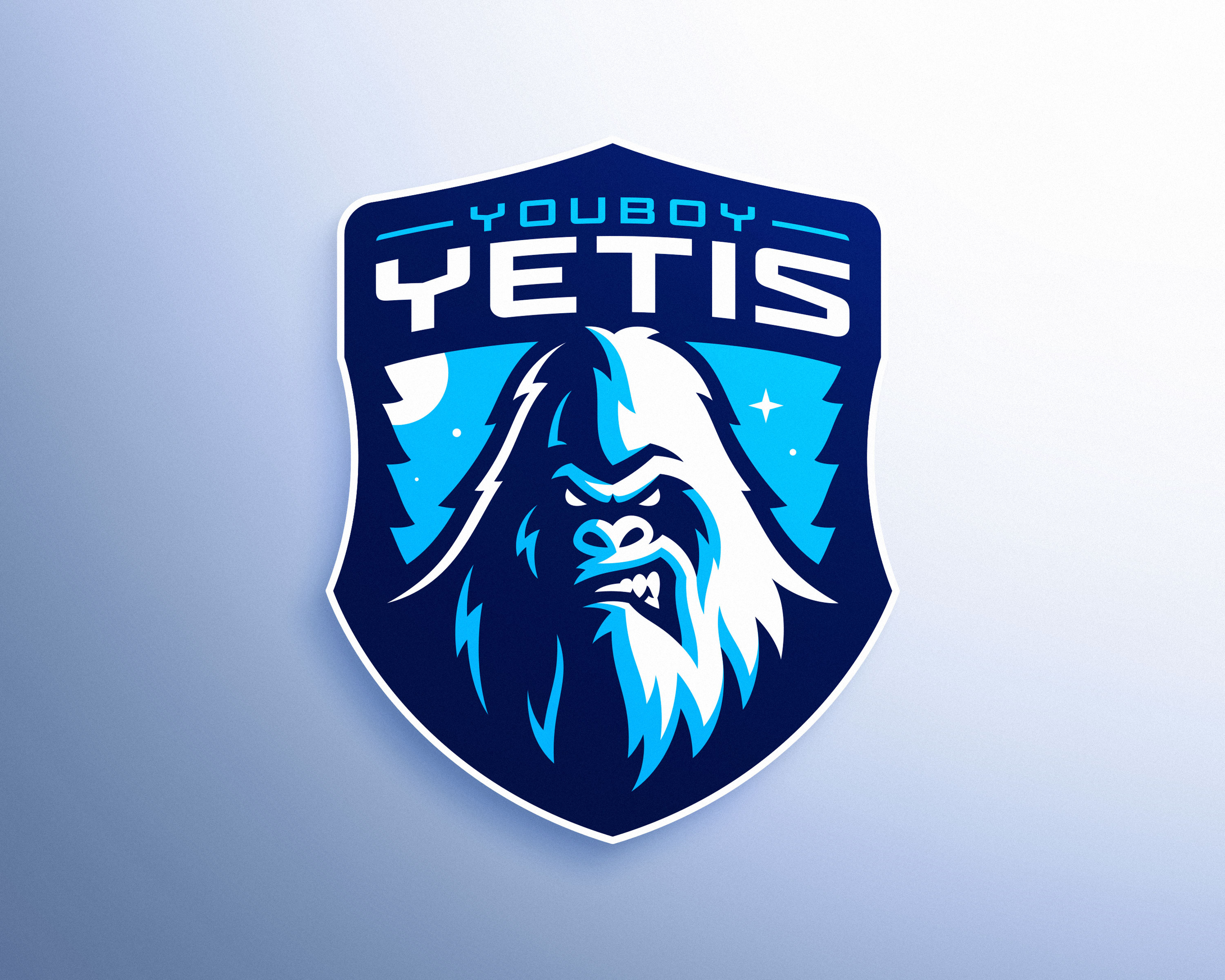 Yetis Mascot Logo | Sports Badge Design apparel design badge branding dasedesigns esports gaming identity design illustration mascot mascot logo sasquatch screen print shield sports branding sports logo sticker design stickers yeti yetis