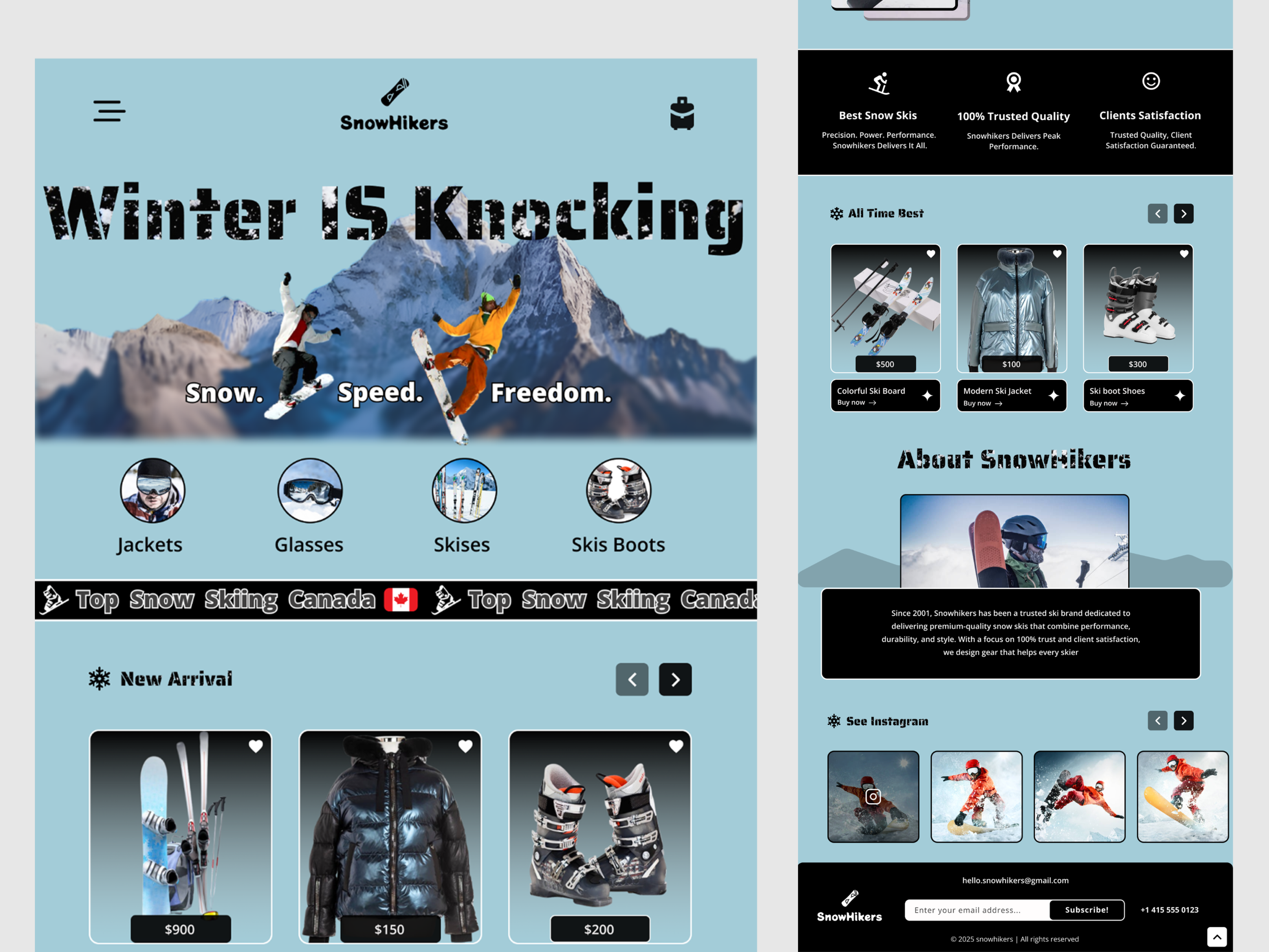 SnowHikers Landing Page UI Design using Figma! branding design figma lanidng page ui logo ski board skiing snowsikers ui ui design uiux uiux design user experience user experience design user interface design ux website ui winter winter landing page winter website