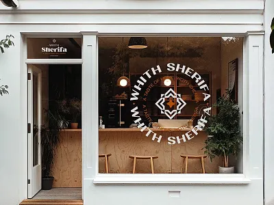 Hith Sherifa Restaurant Branding apron branding design download embroidered identity logo mockup mockups patch psd restaurant storefront template typography window