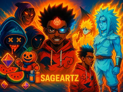 Supernatural Heroes in Fiery Harmony branding logo