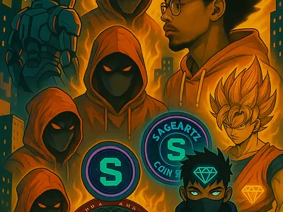 SageArtz_ Heroes in Fiery Battle branding logo