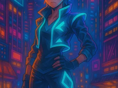 Neon Night in a Futuristic City branding logo