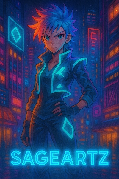 Neon Night in a Futuristic City branding logo