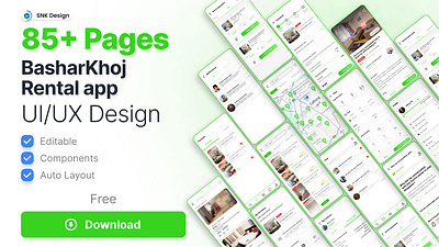 BasharKhoj – Modern Identity Design for Home Rental App branding design illustration logo ui uiux ux vector