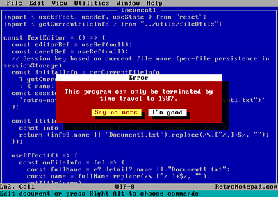 DOS Style Web Editor 286 dos program ega ibm ms dos notepad retro retro notepad retro pc program retro vibe text editor windows