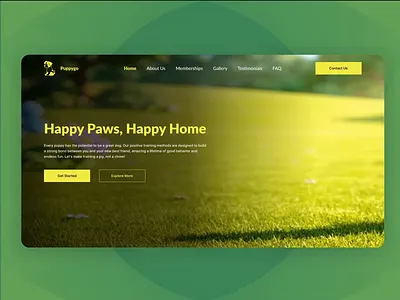Train Your Puppy Website Design dog training website pet care website pet website puppy website design ui ui ux ui ux design website design website for dogs website ui