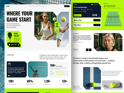 Playdel - Padel Club Landing Page club landing page coaching company comunity connect people course design ecommerce event minimalist padel club padel website sport sport brand sport ecommerce ui