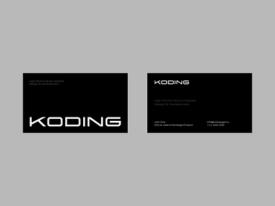 Koding Agency Business Cards brand brand design brand identity branding business cards clean identity minimal simple