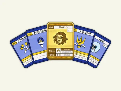 Greek Kards branding card collection design game graphic design illustration logo medusa nft retro tcg vector