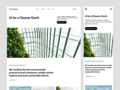 TruCarbon® - AI-powered sustainability platform ai brand designer branding carbon design designer earth eco green minimal responsive saas simple sustainability ui ux web web design website white