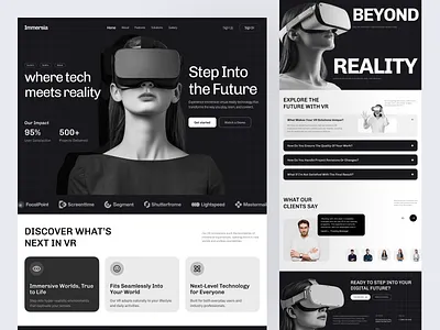 Futuristic Tech & VR Website augmented reality cyber design digital futuristic landing page technology ui ui kit ux virtual reality vision website