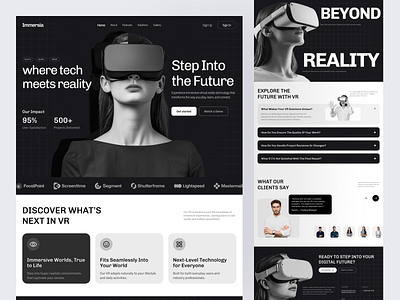 Futuristic Tech & VR Website augmented reality cyber design digital futuristic landing page technology ui ui kit ux virtual reality vision website