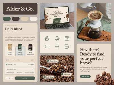 Coffee Roastery E-commerce - Nucleus UI Kit coffee coffee bean coffee roastery coffee shop e commerce ecommerce homepage nucleus online shop roastery subscription ui ui kit website