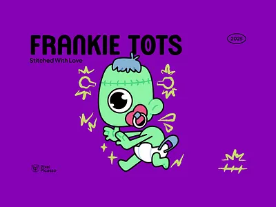 Frankenstein Halloween Cartoon Character animation baby baby cartoon branding cartoon cartoon character character design creppy cute design graphic design halloween illustration kawaii logo playful ui ux vector