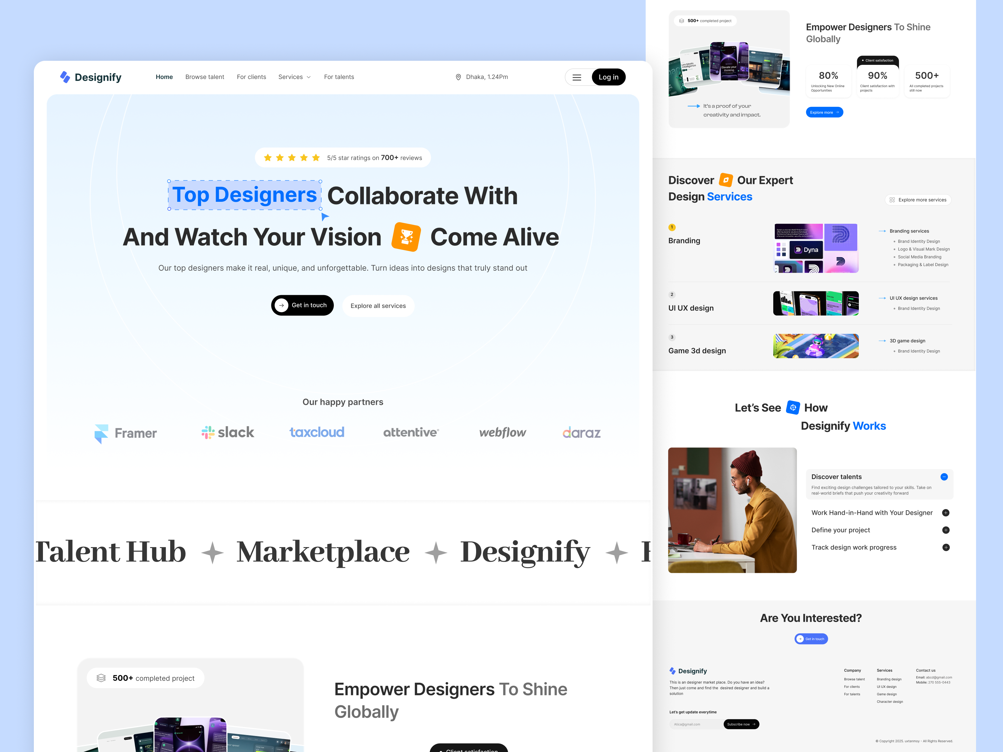 Designer Marketplace Platform — UI/UX Concept design designermarketplace designermarketplace website interactiondesign marketplacedesign modern design platformdesign portfolioplatform tanmoyspace uiux userinterface ux tanmoy webdesign