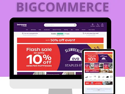Bensons for Beds — Premium Home & Furniture BigCommerce Store bigcommerce branding ecommerce ecommerce store design ecommerce ui logo product page store design theme development ui