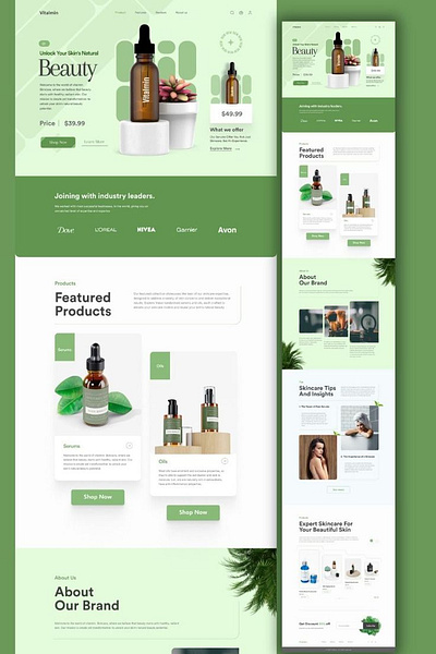 Modern Figma web templates for skincare & beauty brands ✨ branding figma graphic design ui