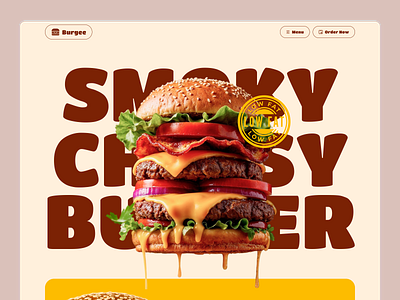 Bold, colorful restaurant hero concept that blends modern UI/UX animation attractive visuals branding burger king burger shop colorful web design eye catchy design fast food website food branding food chain web design graphic design hero hero section illustration modern restaurant website motion graphics restaurant landing page restaurant website ui web design