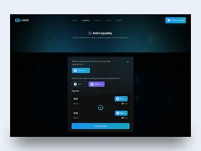 Add Liquidity Page add liquidity page component crypto crypto exchange dashboard dashboard ui design system jk mahbub liquidity wallet web design