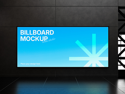 Modern Billboard Mockup advertising billboard mockup branding clean graphic design indoor marketing mockup mockup psd modern ooh photoshop print design psd realistic shadows signage urban