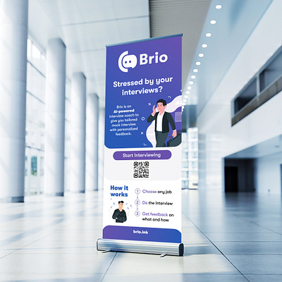 Roll-up banner advertizing banner branding digital event graphic design illustration illustrator logo modern pop up banner poster print roll up banner tech