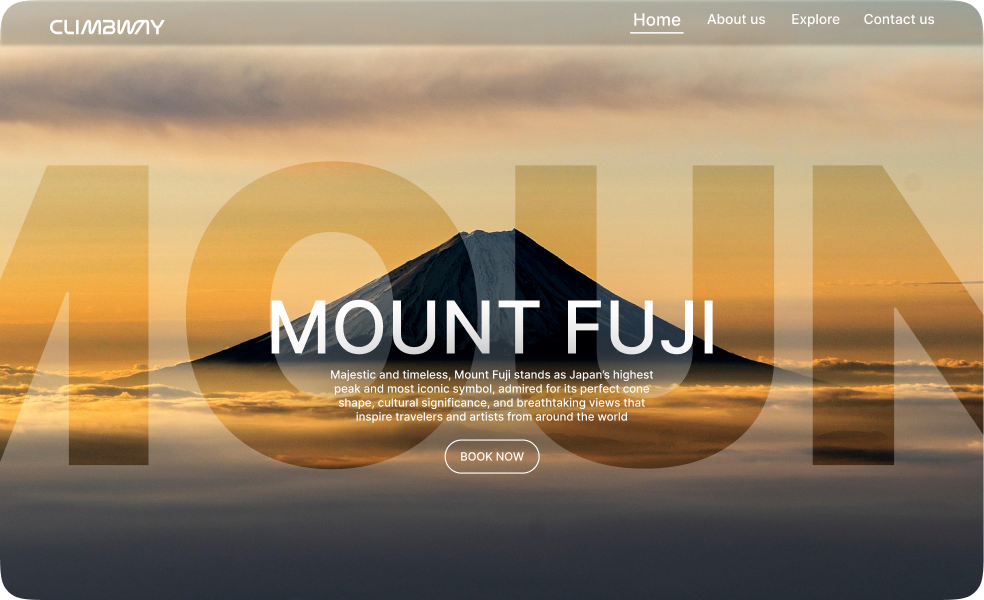 🌄 Hero Section Design – Mount Fuji dribbble figma vtn vtndesign