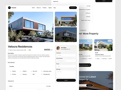 Real Estate Single Property Page apartment building home house minimal design property sell real estate real estate landing page real estate web real estate website realestate single property ui web design