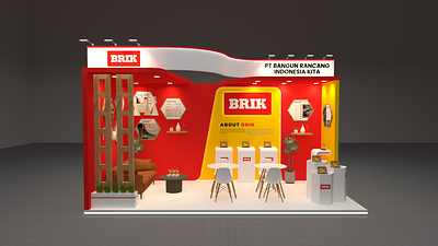 3D Booth BRIK 3d 3ddesign architecture booth branding company concept design graphic design sketchup