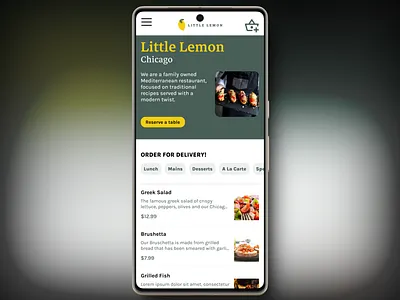 Little Lemon (Meta UX Design Certificate Project) design ui user experience ux