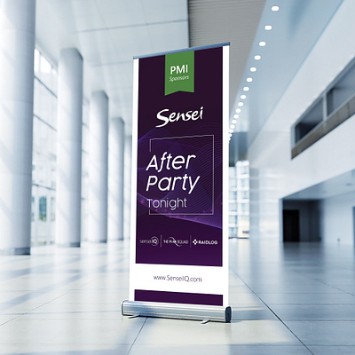Roll-up Banner Design banner branding design digital event graphic design identity branding marketing collateral marketing material modern party pop up banner poster professional roll up banner tech usa