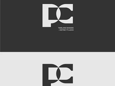 Logog icon for a architecture studio abstract logo architecture logo geometric logo initials p and c letter c letter p negative space logo