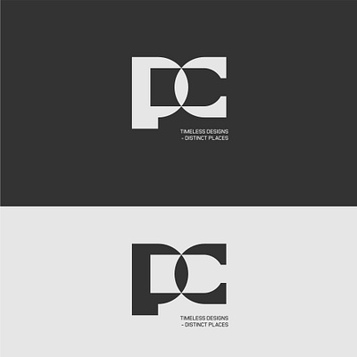 Logog icon for a architecture studio abstract logo architecture logo geometric logo initials p and c letter c letter p negative space logo