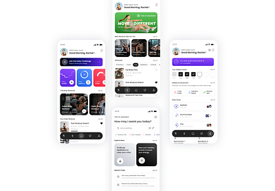 Fitness & Wellness Companion App UI Design ai app challenge fitness graphic design improgress intelligence sport ui ux wellness
