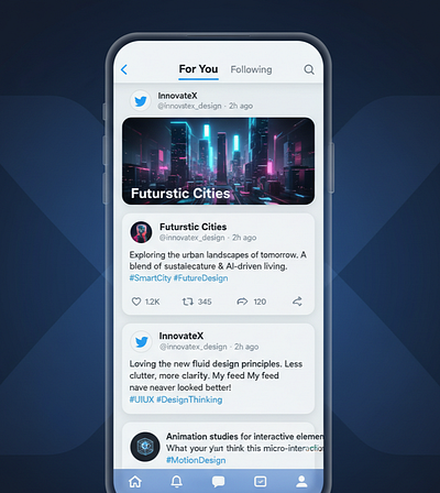 A Fluid Redesign for X (Twitter) - Sanjay Naker 3d animation branding design graphic design illustration motion graphics twitter ui x