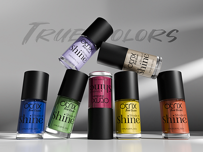 Otrix - Premium 3D Render 3d 3d render aboxagency beauty blender blue cosmetics green minimalism nailpaintbottle nailpolish neutral orange otrix productdesign productrendering shadeofshine truecolors visualization yellow