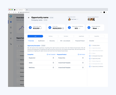 Opportunity view - Sales Dashboard branding dashboard dashboard saas dashboards design finance dashboard marketing dashboar opportunity opportunity dashboard saas saas dashboard saling dashboard simple dashboard ui ui design ui ux design ux dashboard