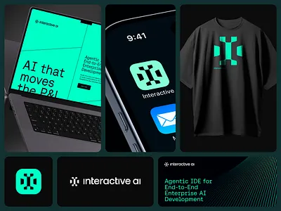 Interactive AI • Logo Design agentic ai artificial brain brand brand design brand identoty branding corporate identity creative logo enterprise intelligence interactive logo logotype modern logo symbol