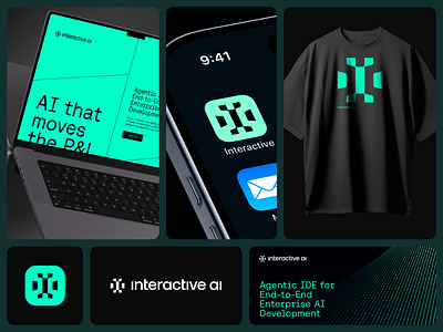 Interactive AI • Logo Design agentic ai artificial brain brand brand design brand identoty branding corporate identity creative logo enterprise intelligence interactive logo logotype modern logo symbol