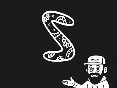 Letter “S” handlettering lettering monochromatic simple typography