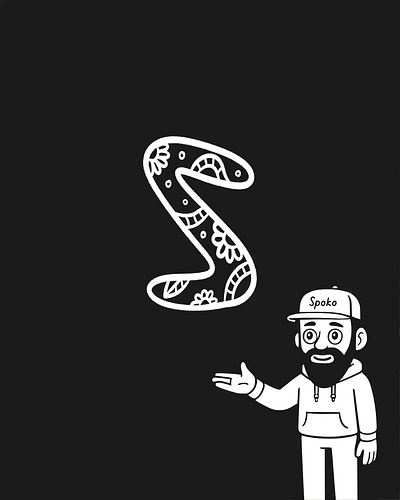 Letter “S” handlettering lettering monochromatic simple typography