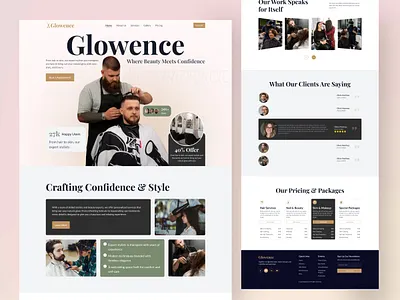 Hair Salon Landing Page beaty salon website design beauty treatment website beauty website branding fashion hair salon hair salon website interface landing page minimalistic design modern web design near me web designer for hire website website design services