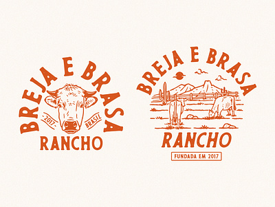 BREJA E BRASA RANCHO apparel design badge design branding design graphic design illustration logo tshirtdesign vintage vintage design