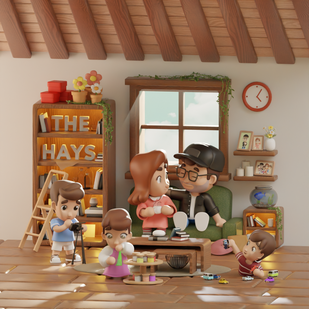 the hays Familly 3d 3d art 3d character 3d illustration 3d modeling animation blender lighting rigging