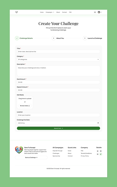 Form Page | Registration Form | Form Input | Input States challenge charity donations figma figma design form form input form validation input state layout design non profit registration form registration page ui ui form ux form validation web design website design