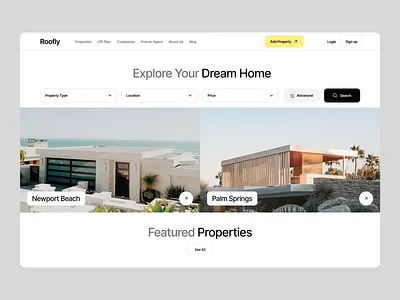 Roofly: Real Estate agency broker home house landing landing page property property landing real estate real estate landing realtor web web design web site