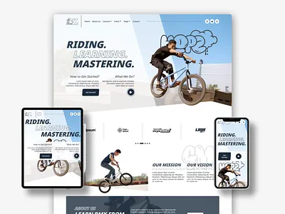 BMX Bike Couses Website Design (Elementor Kit) active lifestyle bmx design clean design community website cycling website elementor kit extreme sports modern ui responsive design sports website template kit uiux design web design web interface website ui